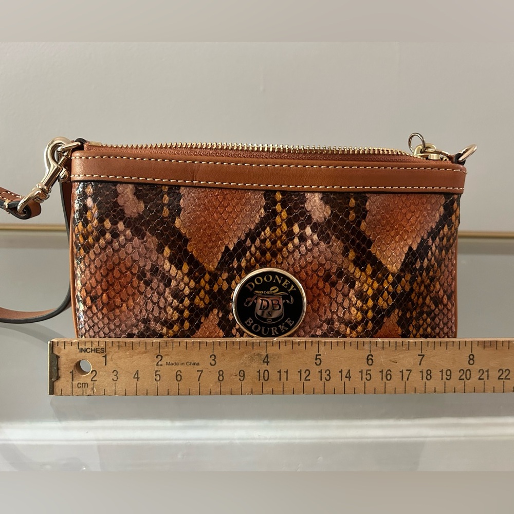 Dooney&Bourke snake print leather wristlet